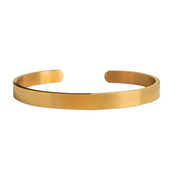 8mm Gold-Toned Flat Cuff Bracelet